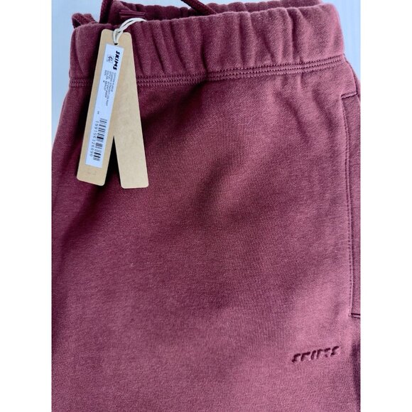 NWT SKIMS COTTON FLEECE CLASSIC STRAIGHT LEG PANT IN MERLOT SIZE MEDIUM - Picture 7 of 8